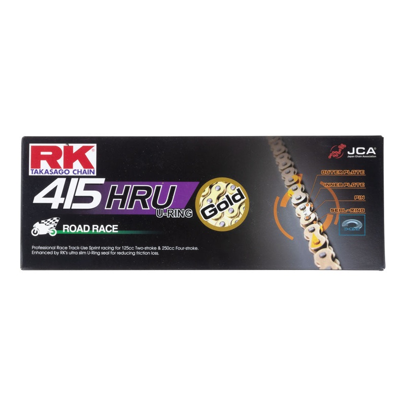 RK CHAIN 415HRU – 136 LINK – GOLD (U-RING)
