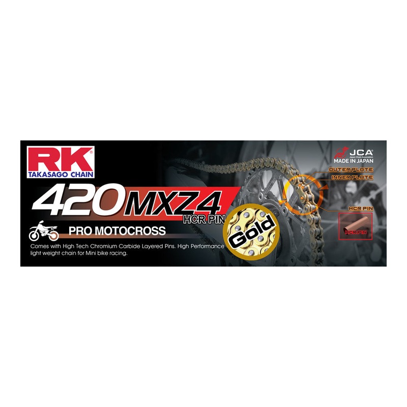 RK CHAIN 420MXZ4 – 126 LINK – GOLD