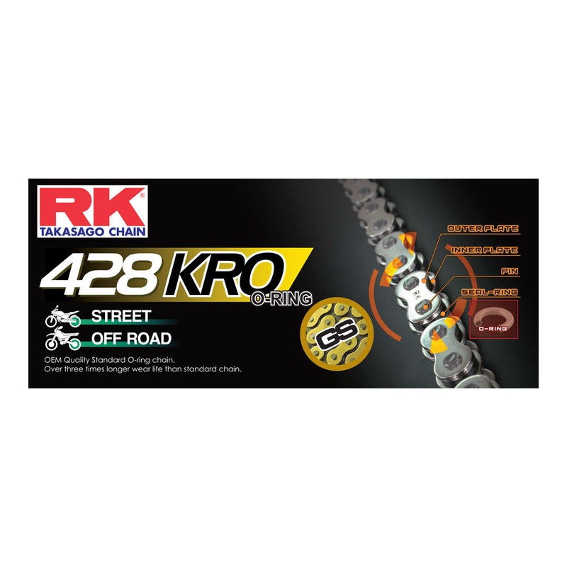 RK CHAIN 428KRO – 136LINK – GOLD (O-RING)