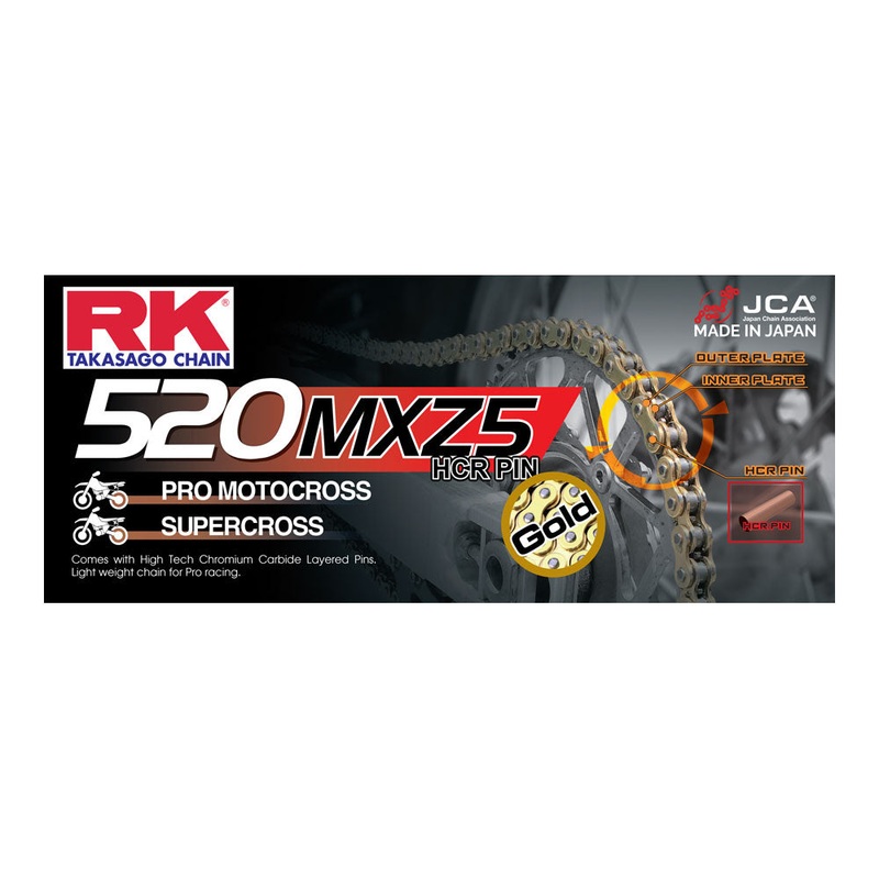 RK CHAIN 520MXZ5 – 120 LINK – GOLD