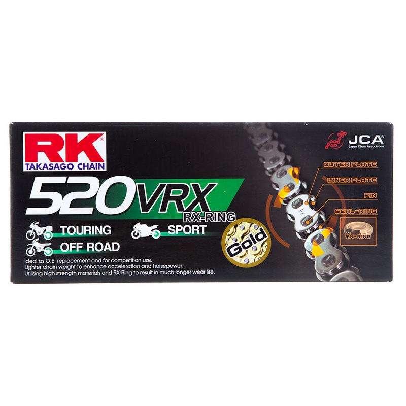 RK CHAIN 520VRX – 120 LINK – GOLD