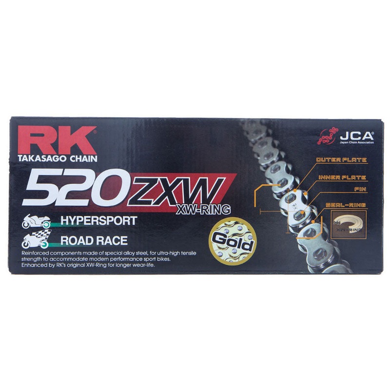 RK CHAIN 520ZXW – 120 LINK – GOLD