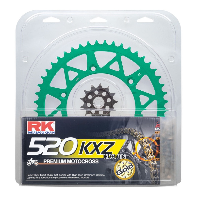 LITE PACK – RK CHAIN & SPROCKET KIT GREEN 13/51 KX450F 06-23