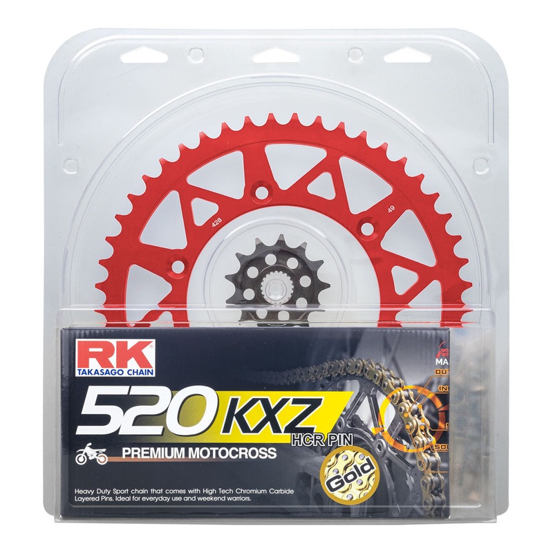 LITE PACK – RK CHAIN & SPROCKET KIT RED – 13/51 CRF250R 04-17