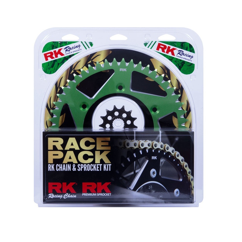 PRO PACK – RK CHAIN & SPROCKET KIT GOLD+GREEN 13/48 KX450F 06-23