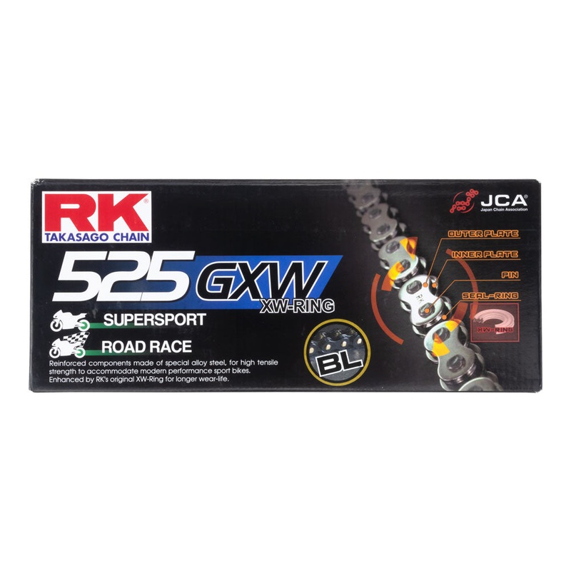 RK CHAIN 525GXW – 120 LINK – BLACK/GOLD Default Title