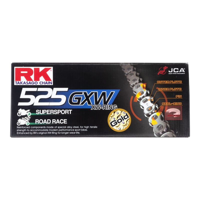 RK CHAIN 525GXW – 130 LINK – GOLD
