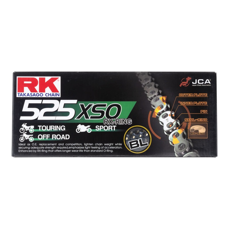 RK CHAIN 525XSO – 120 LINK – BLACK/GOLD Default Title