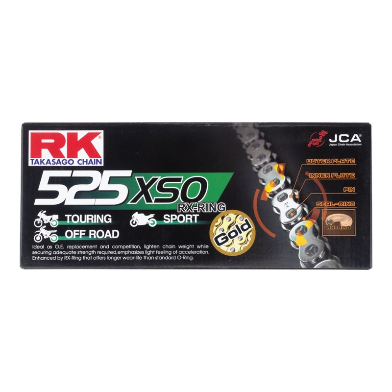 RK CHAIN 525XSO – 120 LINK – GOLD