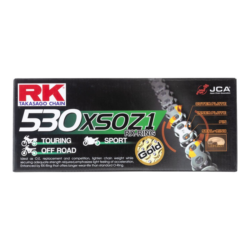 RK CHAIN 530XSO – 120 LINK – GOLD