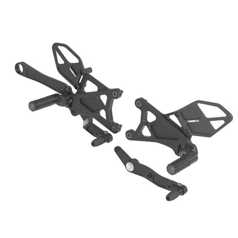 VORTEX – REARSETS : BLACK YAMAHA V3 YZF-R6 06-21′