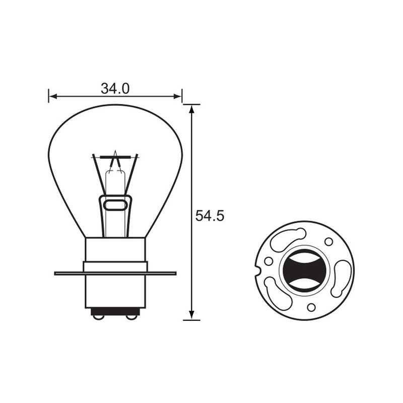 BULB – HEADLIGHT 6V 25/25W – P15D