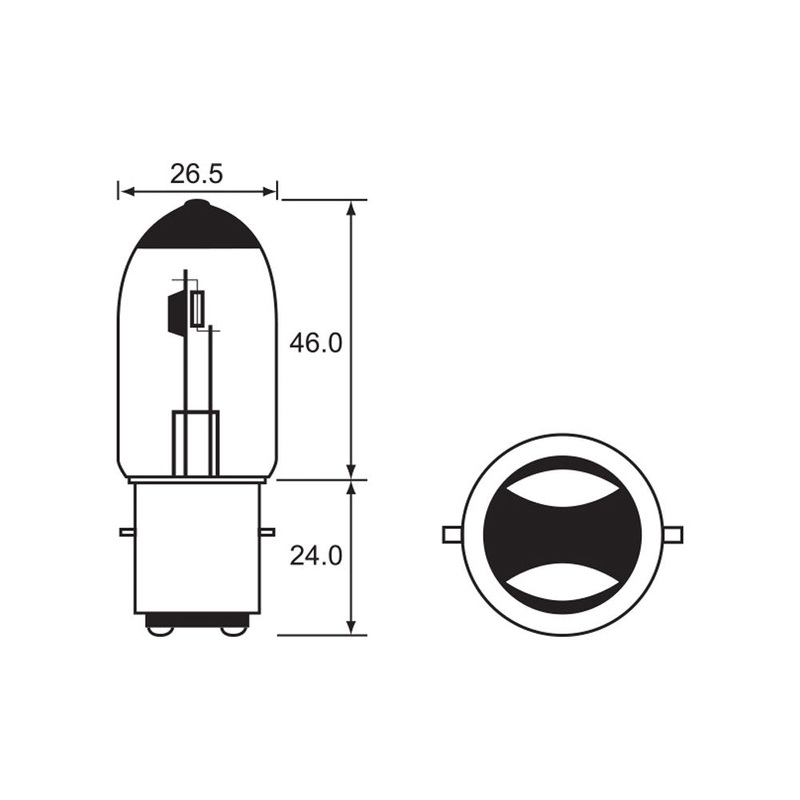 BULB – SEMI HALOGEN 6V 25/25W – BA20D