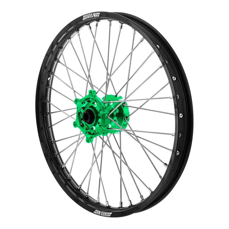 STATES MX FRONT WHEEL 21 X 1.6 KAWASAKI KX250F/450F 06-18 – BLACK/GREEN