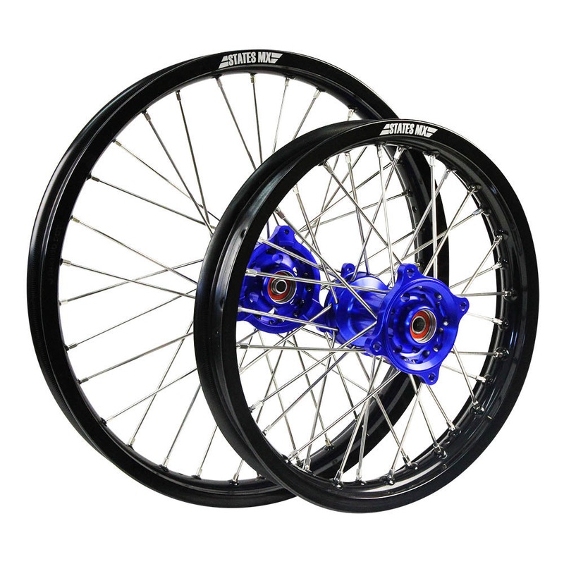 STATES MX WHEEL SET HUSQVARNA TC85 BIG WHEEL 19″ FRONT/16″ REAR – BLACK/BLUE