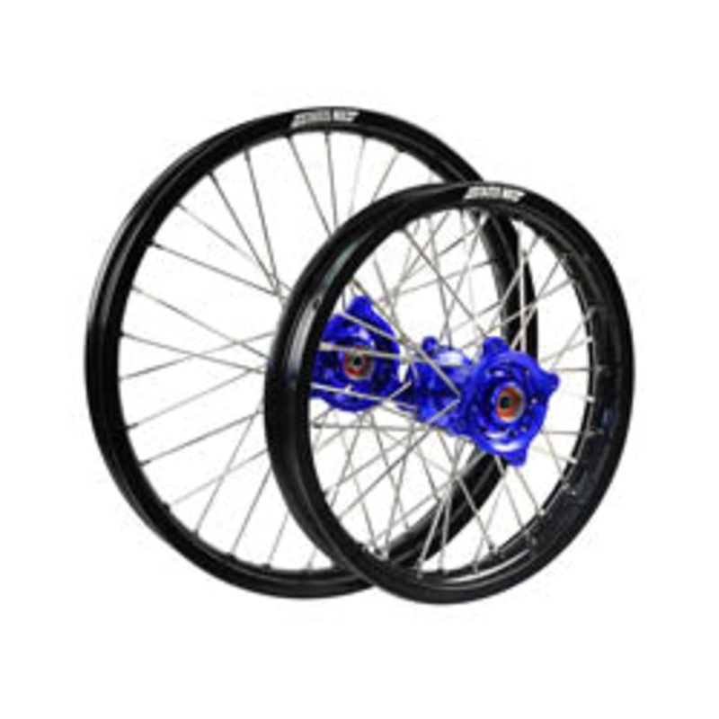 STATES MX WHEEL SET YAMAHA YZ65 14″ FRONT/12″ REAR – BLACK/BLUE