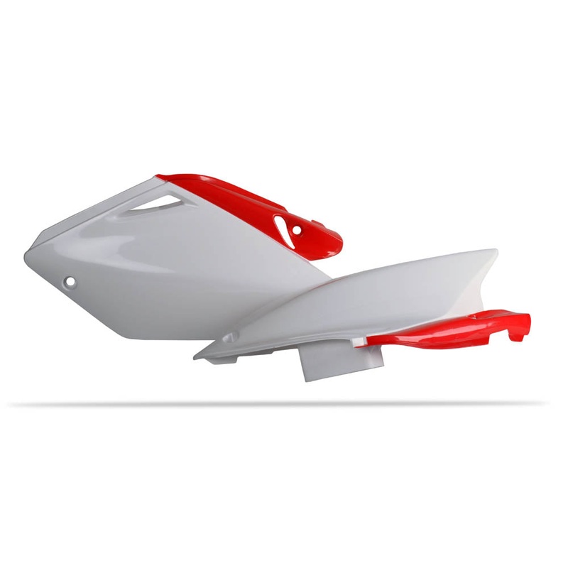 POLISPORT SIDE COVERS HONDA CRF250R 04-05 – RED/WHITE