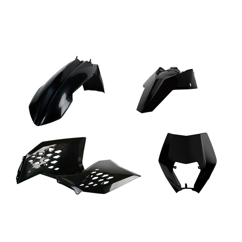POLISPORT ENDURO KIT KTM EXC/EXC-F 08-11 – BLACK  (INCL. HEADLIGHT SURROUND)