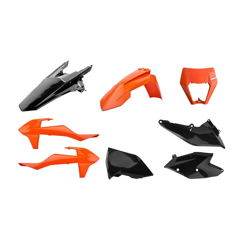 POLISPORT ENDURO KIT KTM EXC/EXC-F 17-19 – ORANGE/BLACK (INCL HEADLIGHT SURROUND)