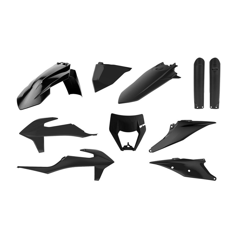 POLISPORT ENDURO KIT KTM EXC/EXCF 20-23 – BLACK  (INCL. HEADLIGHT SURROUND & FORK GUARDS)