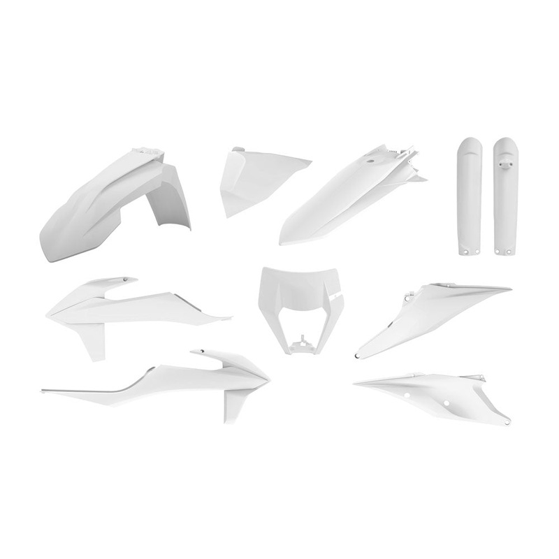 POLISPORT ENDURO KIT KTM EXC/EXCF 20-23 – WHITE (INCL. HEADLIGHT SURROUND & FORK GUARDS)