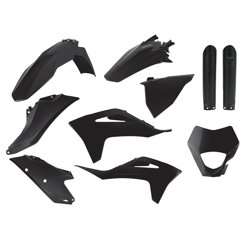 POLISPORT ENDURO KIT GASGAS EC/EC-F 21-23 – BLACK (INCL. HEADLIGHT SURROUND & FORK GUARDS)