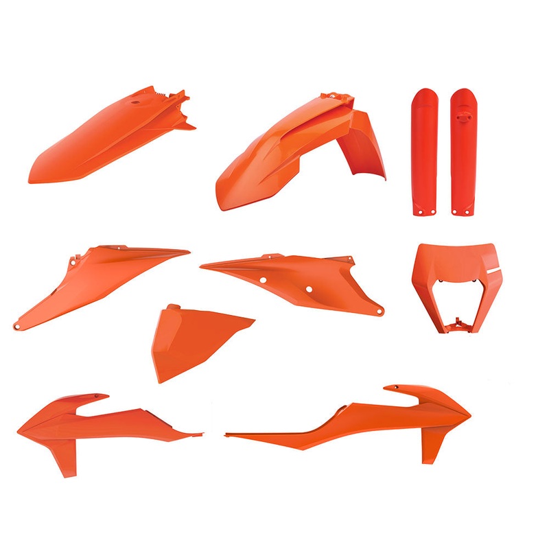 POLISPORT ENDURO KIT KTM EXC/EXC-F 20-23 – ORANGE (INCL. HEADLIGHT SURROUND & FORK GUARDS)