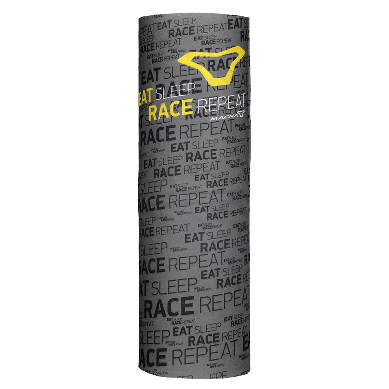Macna Neck Tube Dark Grey “EAT SLEEP RACE REPEAT”