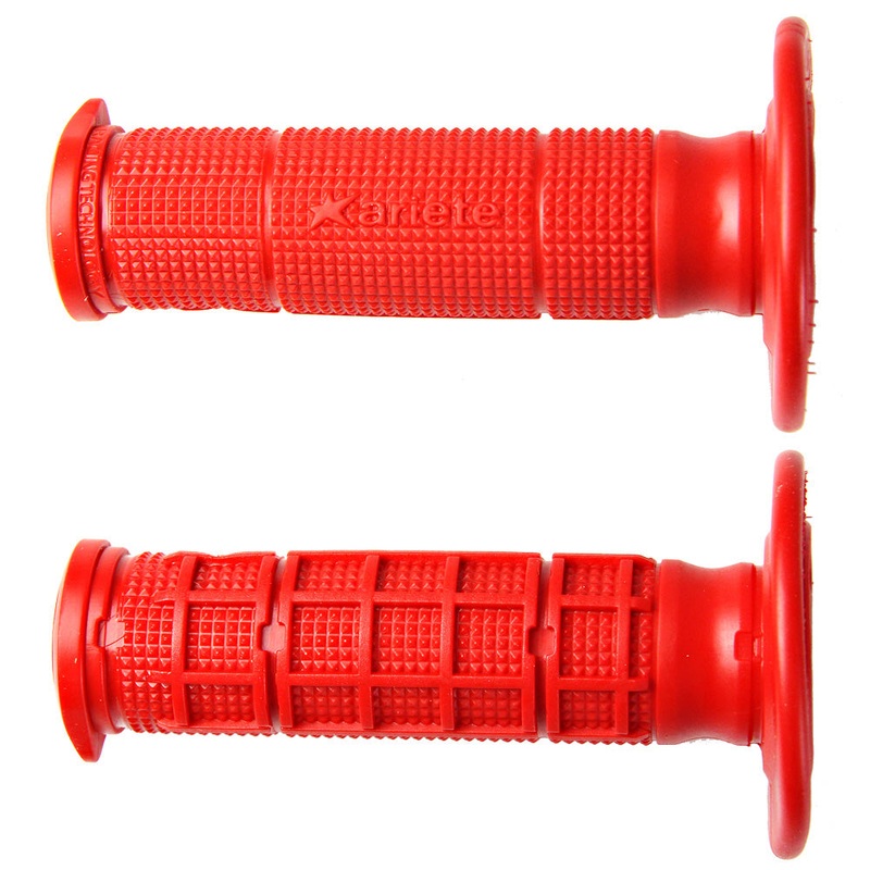 ARIETE MOTORCYCLE HAND GRIPS – MX – UNITY HALF WAFFLE – RED