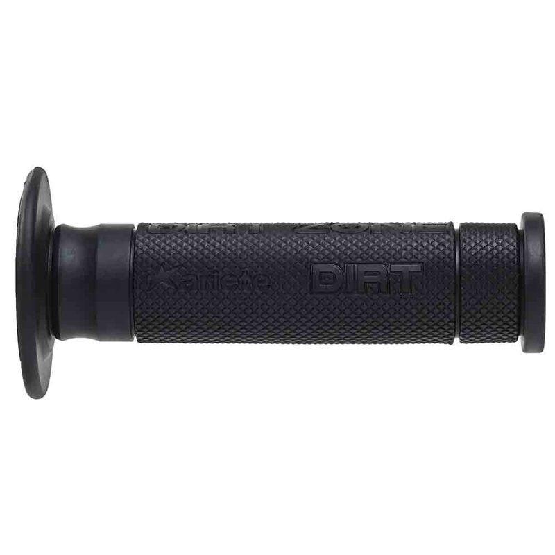 ARIETE MOTORCYCLE HAND GRIPS – OFF ROAD – DIRT ZONE 135mm Open End – BLACK
