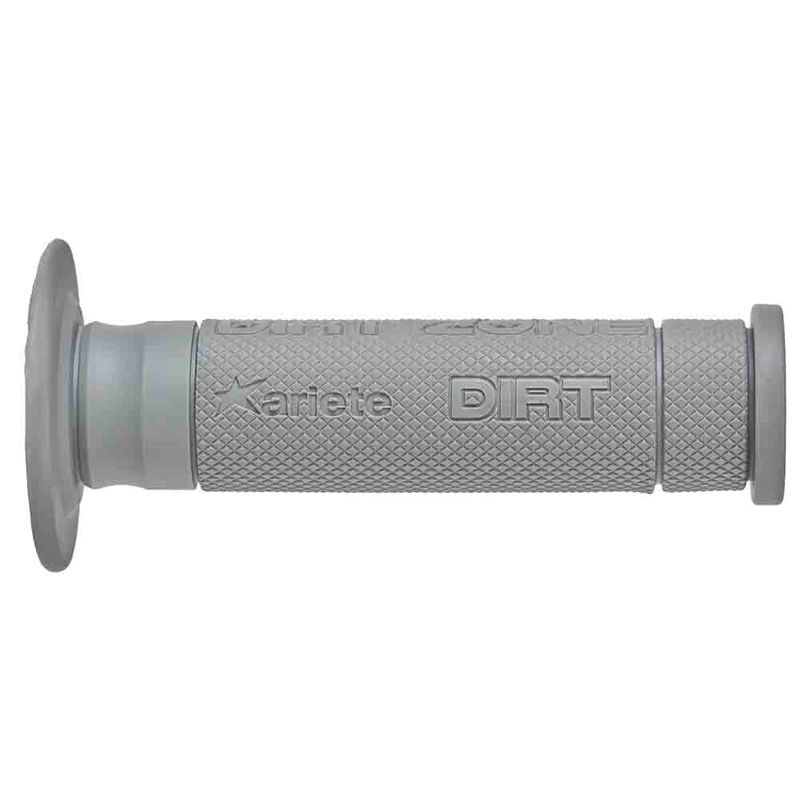 ARIETE MOTORCYCLE HAND GRIPS – OFF ROAD – DIRT ZONE 135mm Open End – GRAY