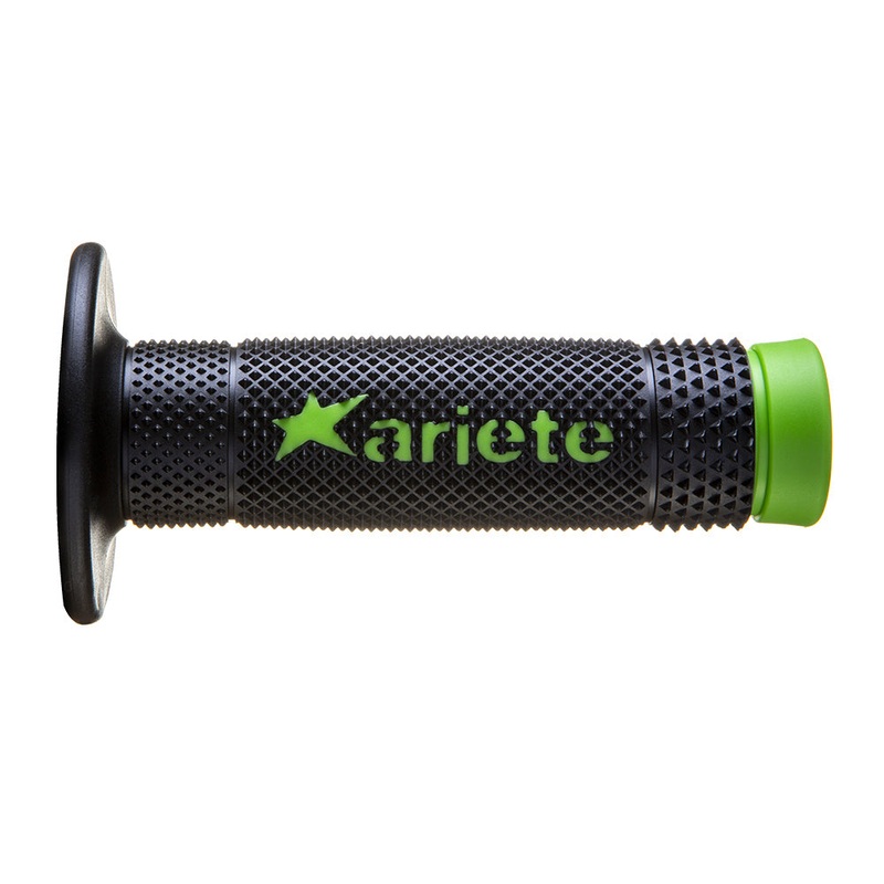 ARIETE MOTORCYCLE HAND GRIPS – OFF ROAD – VULCAN – BLACK GREEN