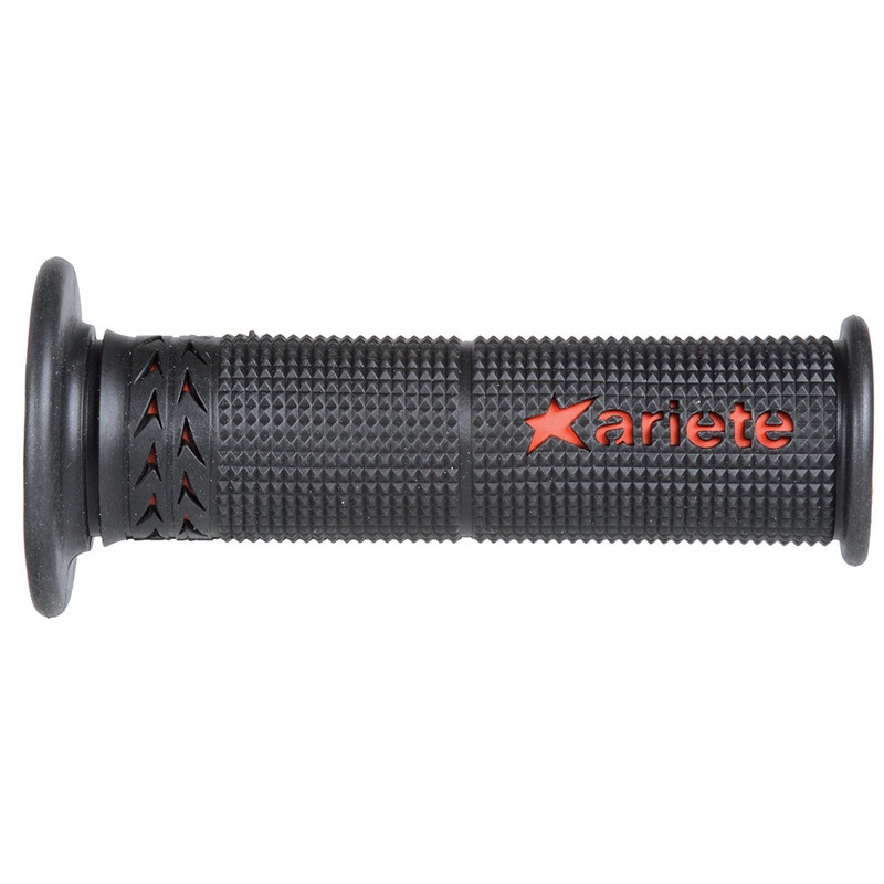 ARIETE MOTORCYCLE HAND GRIPS – SUPERBIKE – ESTORIL – 120mm Open End – BLACK RED