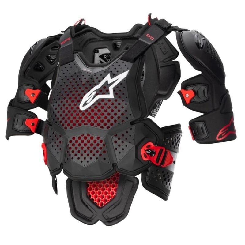 Alpinestars A-10 V2 Full Chest Protector XS-S Anthracite/Black/Red
