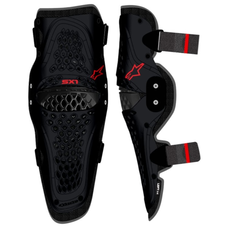 Alpinestars SX-1 V2 Black/Red Knee Protector S-M