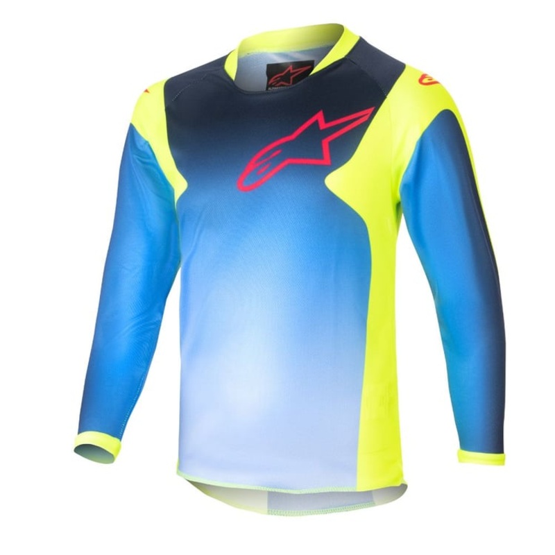 Alpinestars Kids Racer Hoen Jersey – 2024 2XS Yellow/Blue/Navy