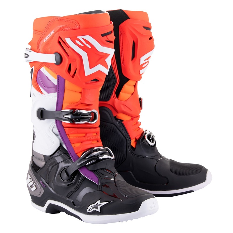 Alpinestars Tech 10 Black/Fluro Red/Fluro Orange/White Boots 7