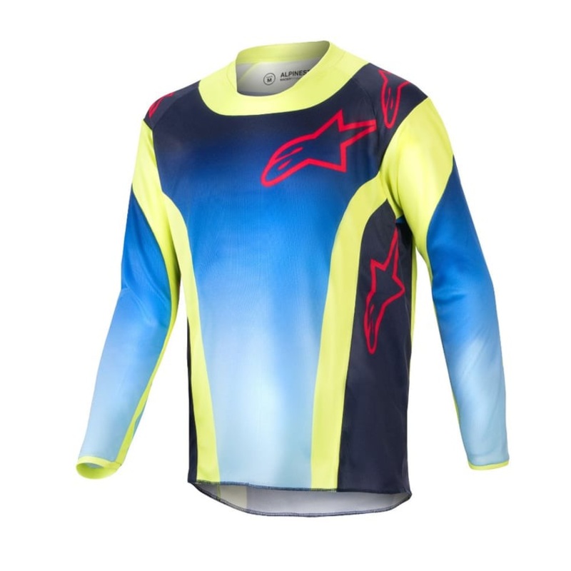 Alpinestars Youth Racer Hoen Jersey – 2024 S Yellow/Blue/Navy
