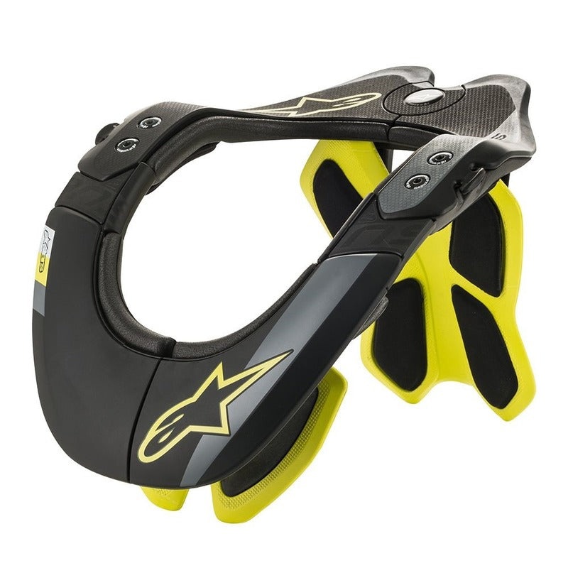Alpinestars BNS Chin Plates – Black/Yellow Fluro