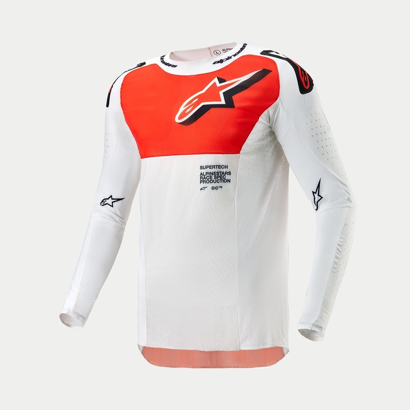 Alpinestars 2024 Supertech Ward Jersey – White Hot Orange S