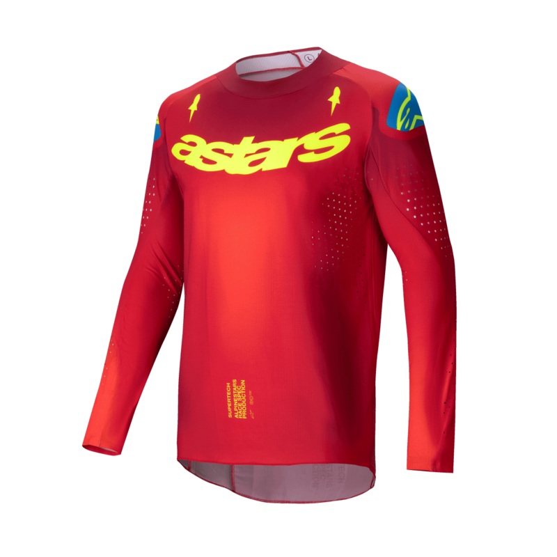 Alpinestars 2025 Supertech Maker Jersey – Bright Red Fluro Yellow S