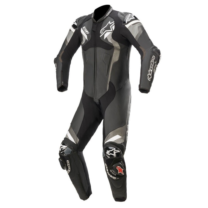 Alpinestars Atem V4 Leather 1 Piece Motorcycle Suit – Black/Grey/White EU 48