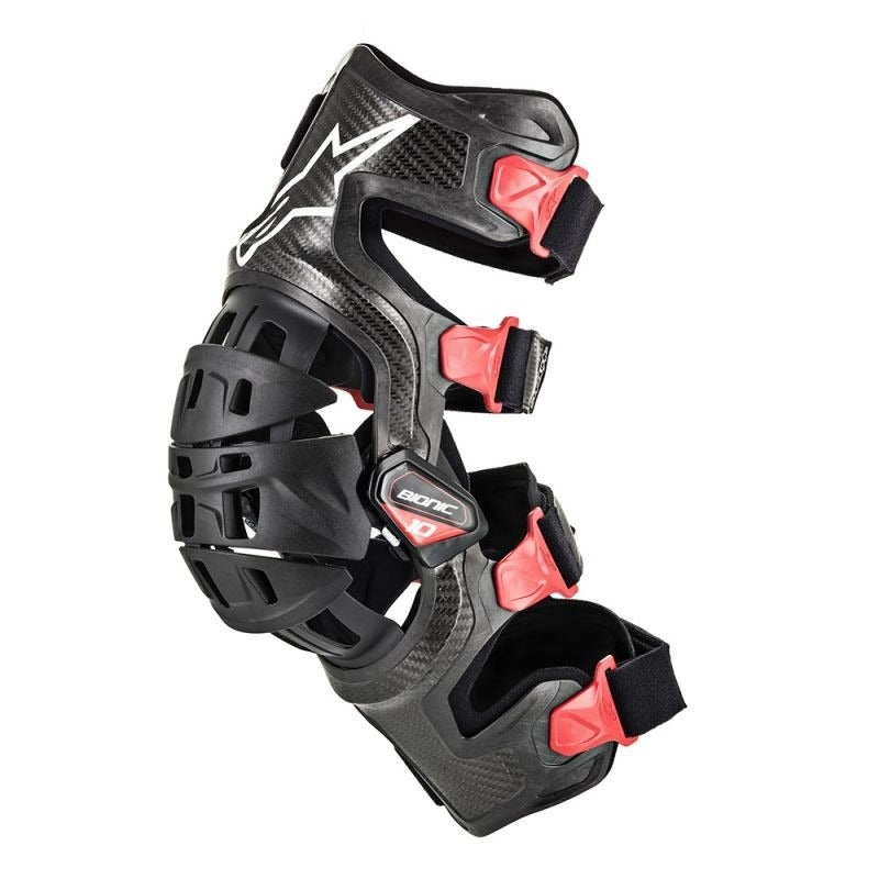 Alpinestars Bionic 10 Carbon Motorcycle Knee Brace – Left – Black/Red S