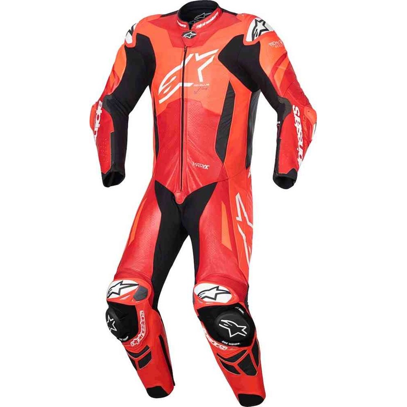 Alpinestars Gp Plus V4 Sprint One Piece Leather Suit – Fluro-Red/Mid-Red/White EU 48