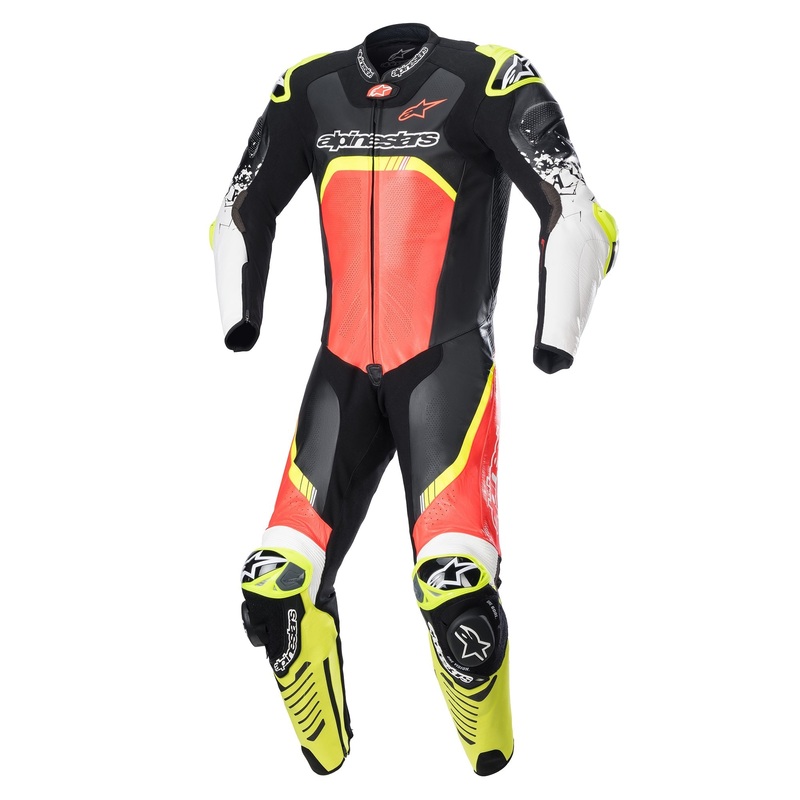 Alpinestars GP Tech V4 One Piece Suit – Black/Fluro Red/Fluro Yellow EU 48
