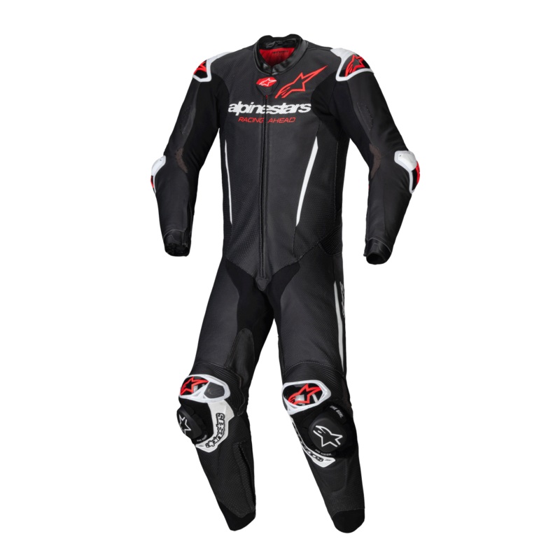 Alpinestars GPR7 1Pc Leather Suit – Black White Fluro Red EU 48