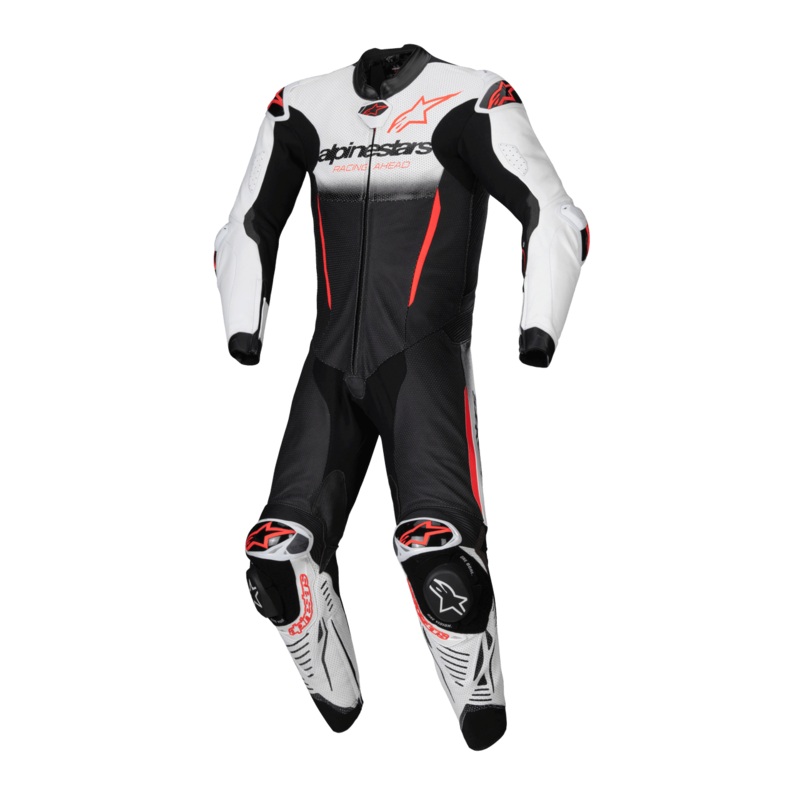 Alpinestars GPR7 1Pc Leather Suit – White Black Fluro Red EU 48