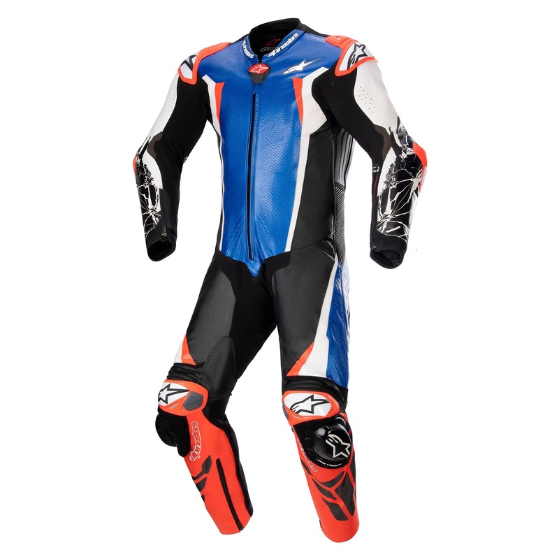 Alpinestars Racing Absolute V2 1 Pc Suit – Metallic Blue Black White Red Fluro EU 46