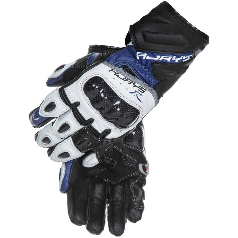 Rjays Men’s Long Cobra 2 Carbon Gloves – Blue/White/Black XS