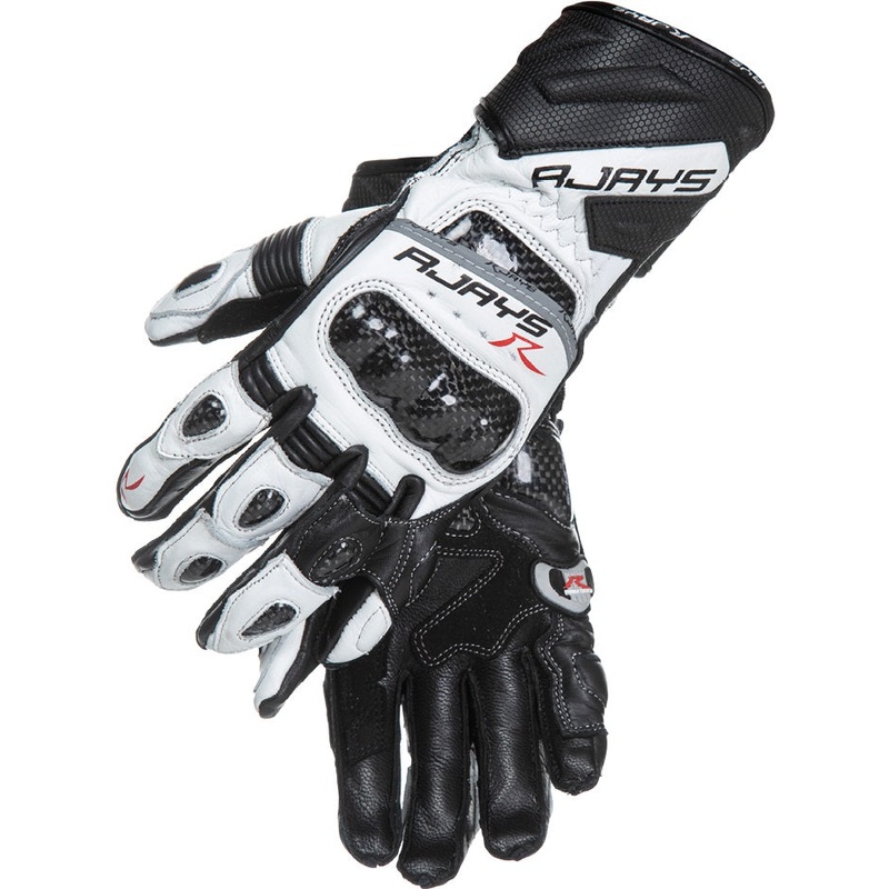 Rjays Women’s Long Cobra 2 Carbon Gloves – White/Black XS